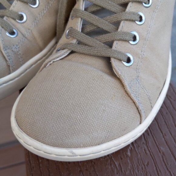 Birkenstock Arran Khaki Beige Canvas Lace-Up Sneakers Size 38 Wide / US 7 - 7.5 - Picture 9 of 16